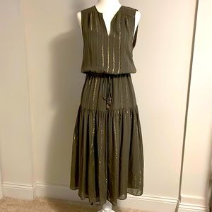 Joie Chiffon Midi Dress with Lurex